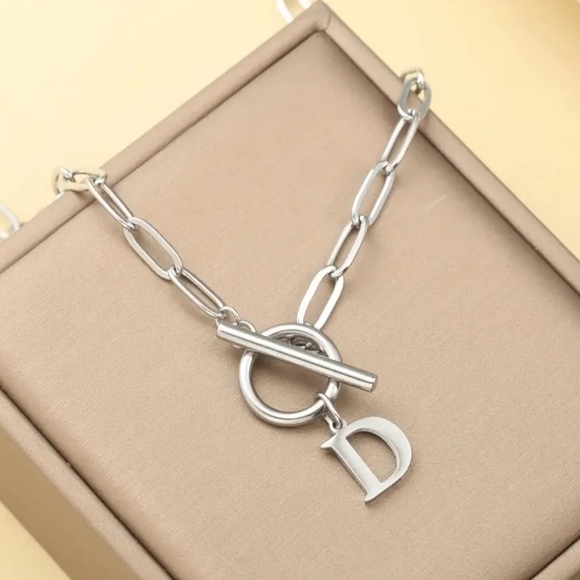 Anthropologie Jewelry - 18 KT Gold Over Titanium Pendant Necklace "D"